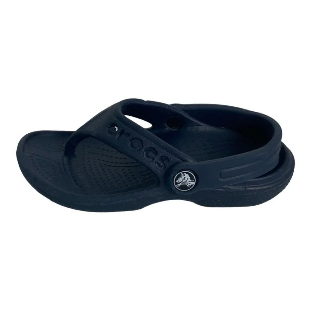 Crocs Navy Thong Flip Flops with Heel Strap Sandal Unisex Child Size 8-9 Slip on